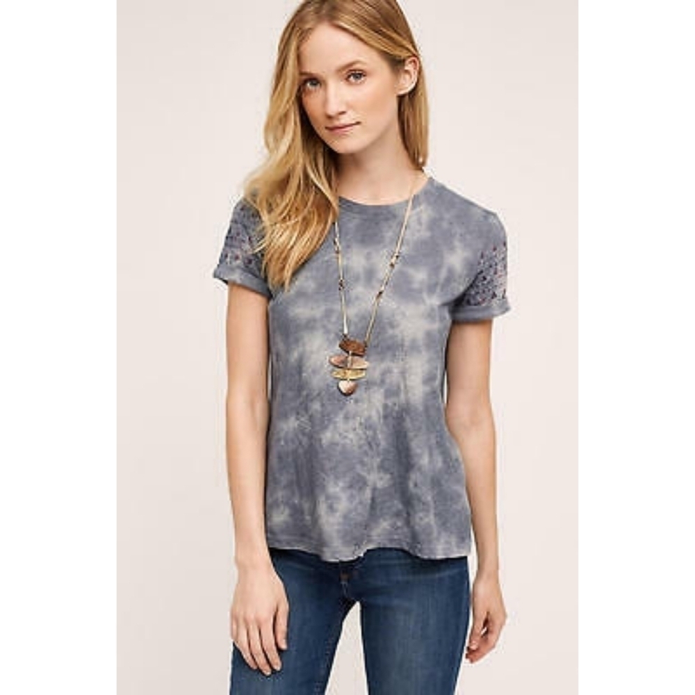 Anthro Akemi + Kin Tie Dye Short Sleeve Dayana Top